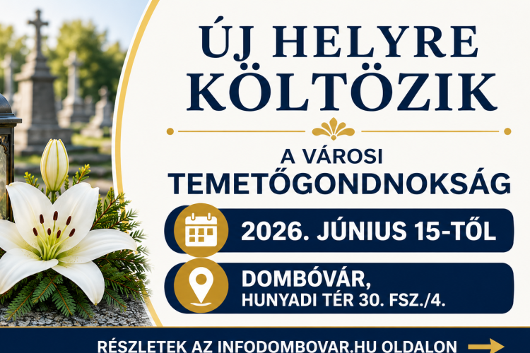 Új helyre költözik a Dombóvári Városi Temetőgondnokság irodája