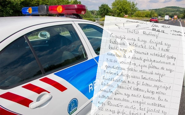 Köszönőlevél a dombóvári rendőröknek