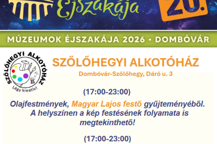 Szőlőhegyi Alkotóház - Múzeumok éjszakája